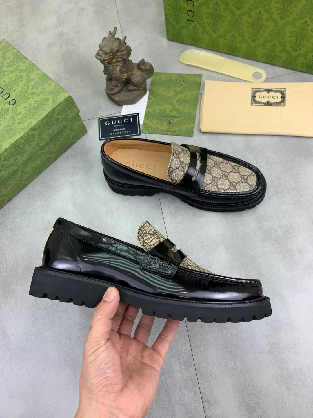 Men's shoes P580💰【New style】🆘Water dyed cowhide lining (GUCCI) Gucci business leather shoes, made of original imported Italian 🇮🇹 open-edge beaded calfskin, fully water-dyed cowhide lining, carefully handmade by professional shoemakers, the original version is specially designed for wear-resistant and lightweight foam outsole. Standard code: 38-45 5️⃣color🉑️select